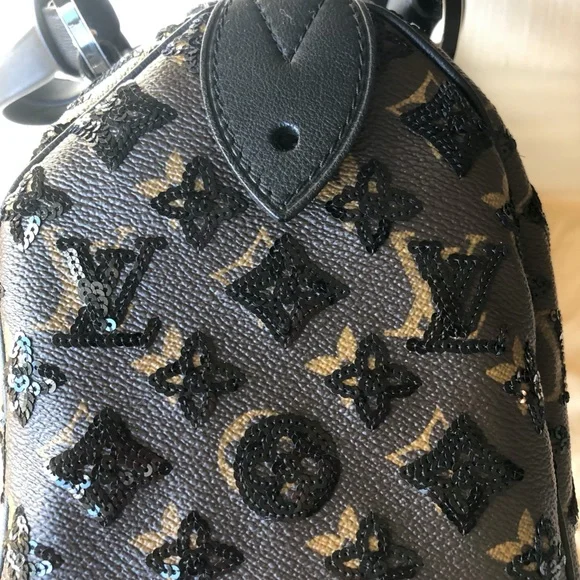 Louis Vuitton Black Sequin Monogram Speedy Eclipse - Picture 8 of 14